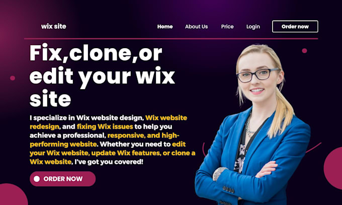 Gig Preview - Edit wix mobile,fix wix issue,wixstudio,update wix,clone wix,wix editor,wix seo