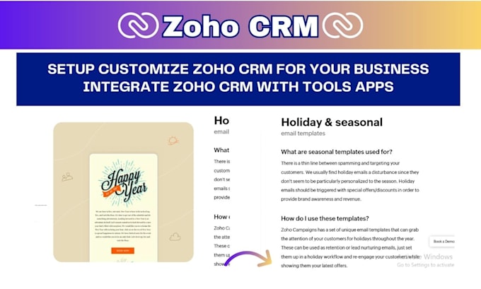 Gig Preview - Setup customize zoho CRM for your business integrate zoho CRM with tools apps