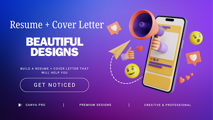 Gig Preview - Create and design a beautiful resume and cover letter