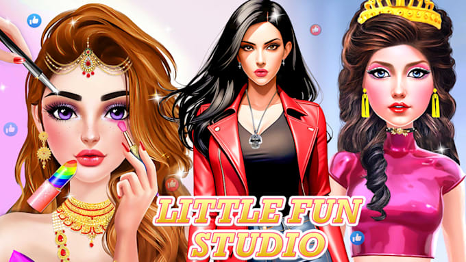 Gig Preview - Design and develop 2d fashion dress up and makeup games in unity