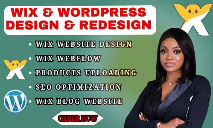 Gig Preview - Build wix website, design or redesign webflow wix wordpress websites