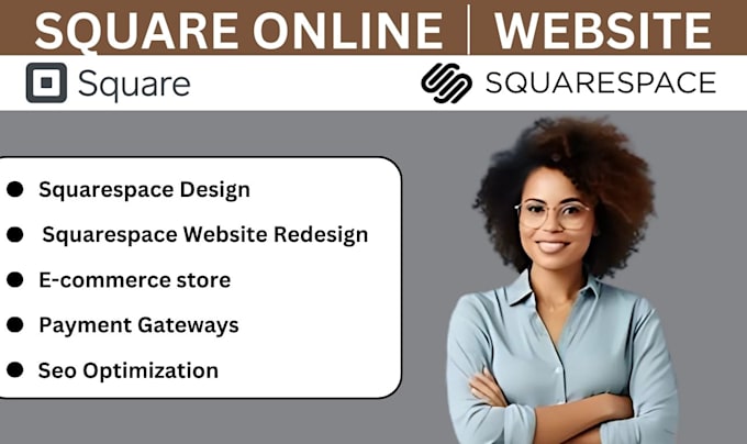 Gig Preview - Build square online squarespace eccomerce design,  redesign squarespace website