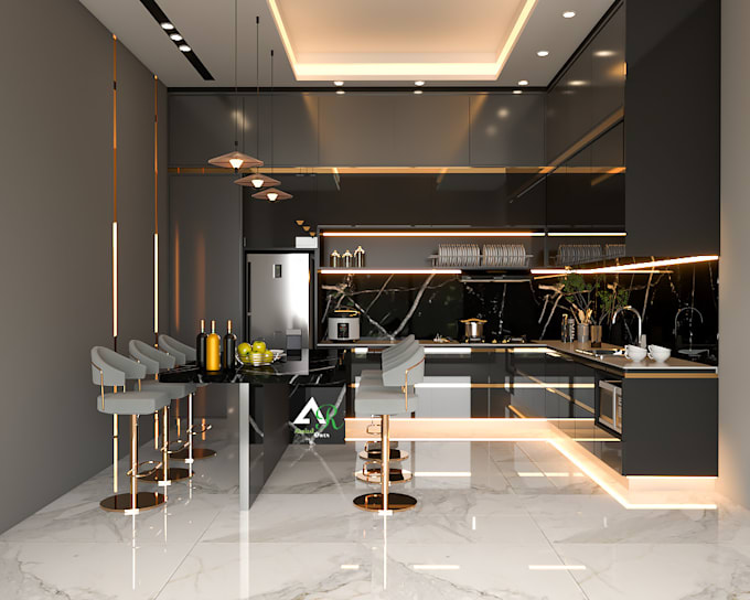 Gig Preview - Design kitchen interior in 3d and render realistic