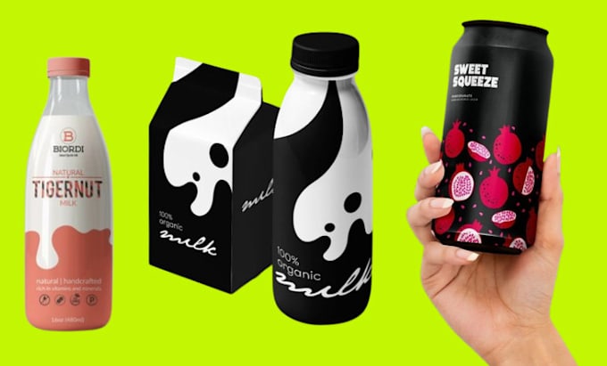 Bestseller - design juice label, water bottle label, energy drink,milk, can, jar label design