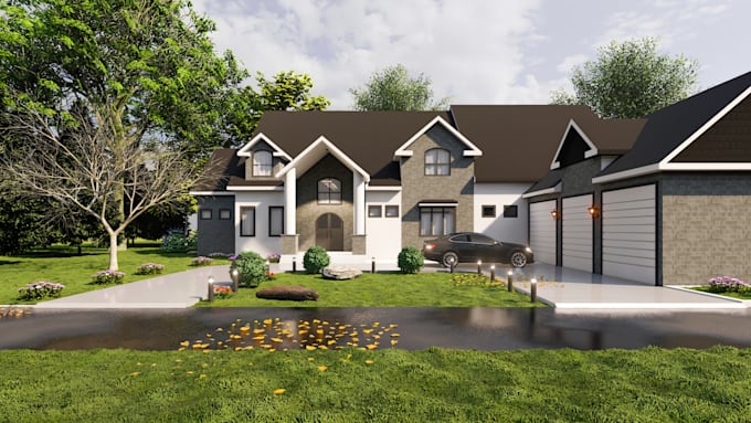 Gig Preview - L do exterior home design rendering architecture 3d modeling