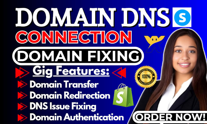 Gig Preview - Connect domain transfer or redirect domain to shopify godaddy systeme io wix