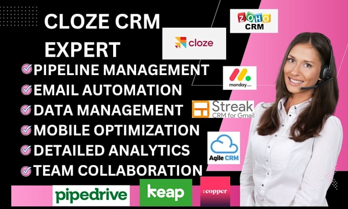 Gig Preview - Setup workflow cloze crm hubspot crm close io crm zoho crm copper crm nimble