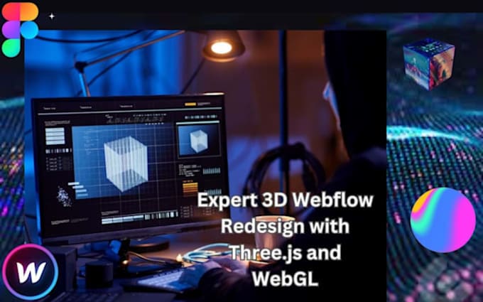 Gig Preview - Expert three js developer 3d animation interactive web design with webflow