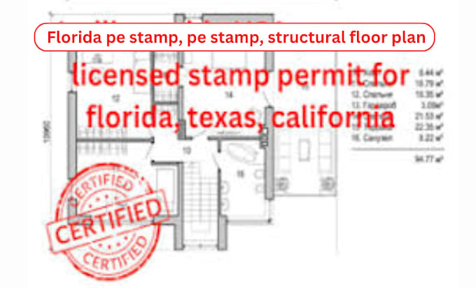 Bestseller - texas california, florida pe stamp, city permit and structural floor plan