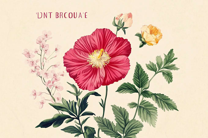 Gig Preview - Create beautiful watercolor botanical illustration