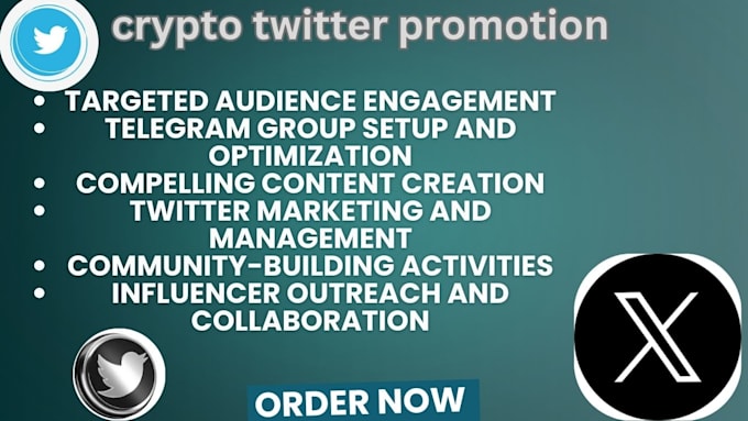 Gig Preview - Do crypto twitter x marketing and promotion for organic fast growth