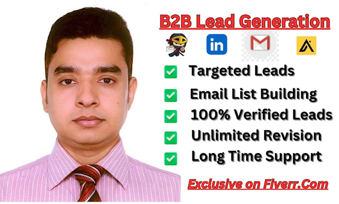 Gig Preview - Do b2b lead generation, linkedin leads and email list building