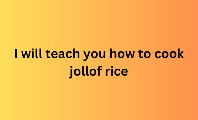 Bestseller - teach you how to cook jollofr rice