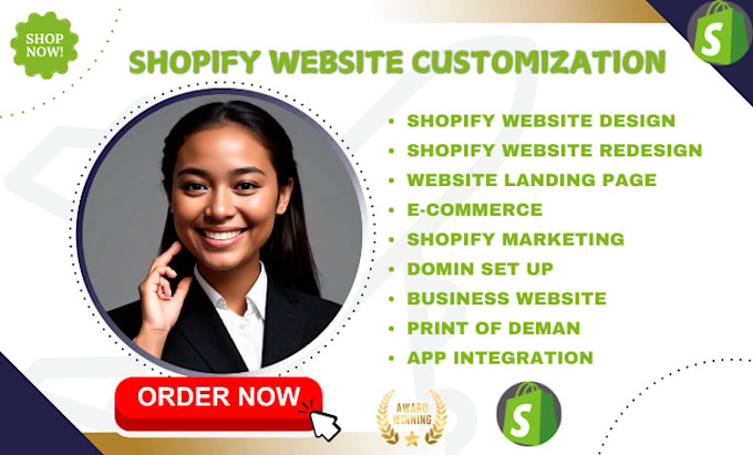 Gig Preview - Shopify store design shopify website design redesign shopify virtual assistance