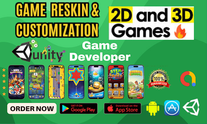 Gig Preview - Develop 2d and 3d unity games for PC and mobile, professional game developer,