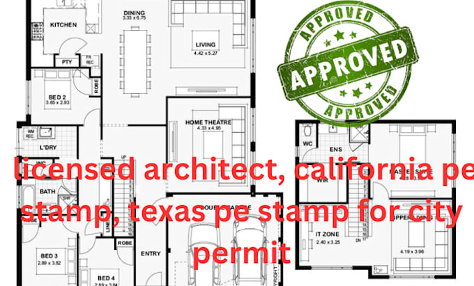 Gig Preview - Licensed architect, california pe stamp, texas pe stamp for city permit