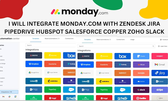 Bestseller - integrate monday with zendesk jira pipedrive hubspot salesforce copper zoho