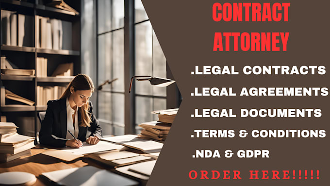 Gig Preview - Be your lawyer to draft contracts and legal documents