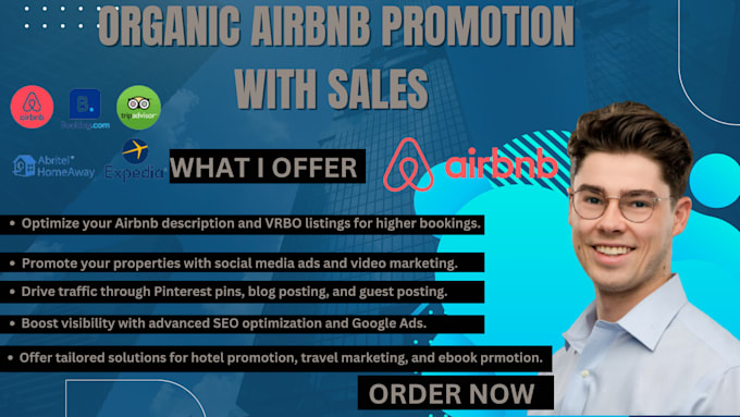 Gig Preview - Promote airbnb listing geofencing vrbo promotion to boost your airbnb booking