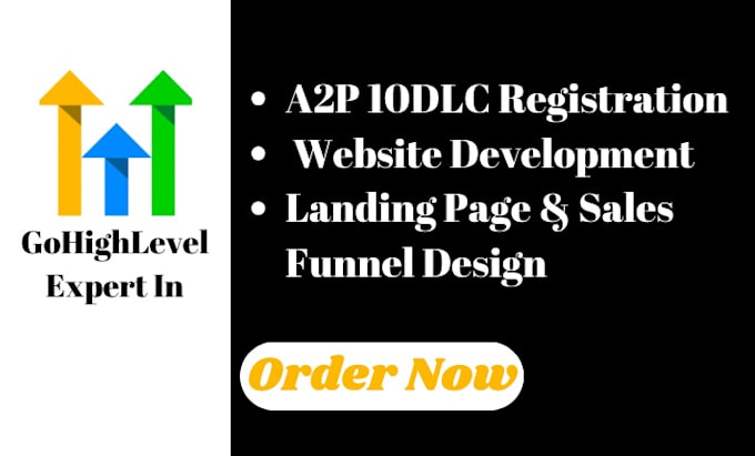 Gig Preview - Do gohighlevel website a2p 10dlc registration gohighlevel landing page sales ghl