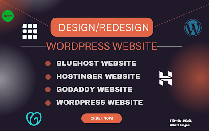 Gig Preview - Create wordpress website on bluehost, hostinger, godaddy, siteground, dreamhost