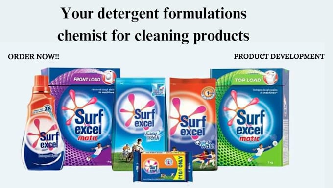 Gig Preview - Be your detergent formulations chemist for cleaning products