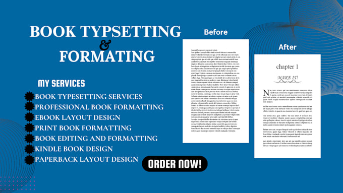 Gig Preview - Do book typesetting, editing, formatting, layout book design for ebook