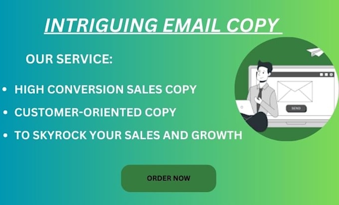 Gig Preview - Do an intriguing email copy, sales copy, email copywriting for your email market