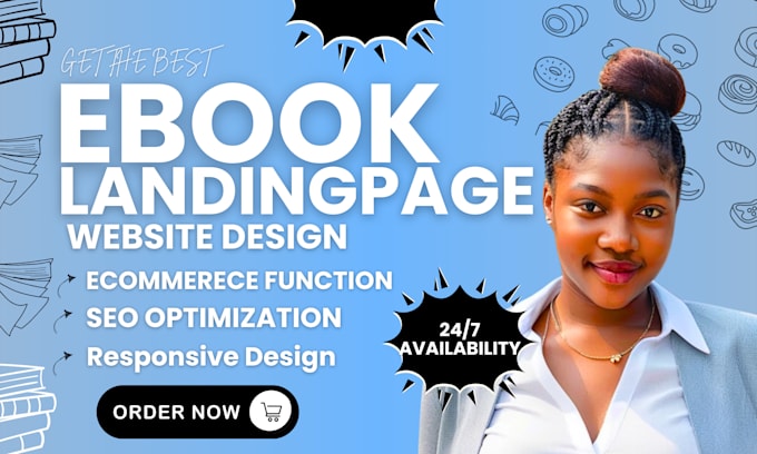 Gig Preview - Design high traffic ebook,  book author, author website, ebook landing page