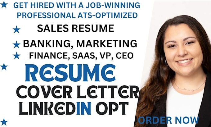 Gig Preview - Write sales resume for marketing banking executive vp tech sales saas sdr CV