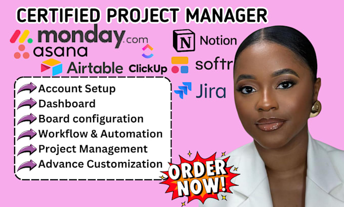 Gig Preview - Do project management clickup monday trello asana jira monday crm notion