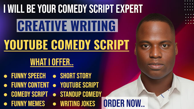 Gig Preview - Write comedy script, funny memes, short story for your youtube video