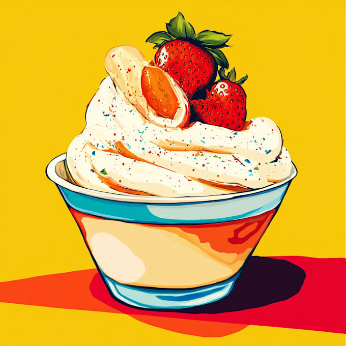 Gig Preview - Create a illustration of food pop art