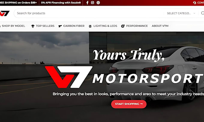 Gig Preview - Auto parts website automotive store auto parts shopify store