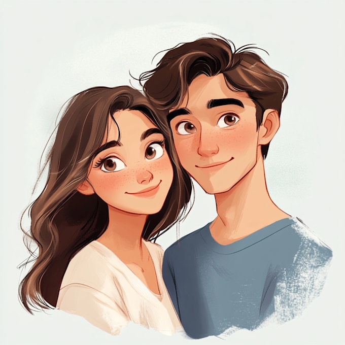 Gig Preview - Draw cute ilustration from your couple or family portrait