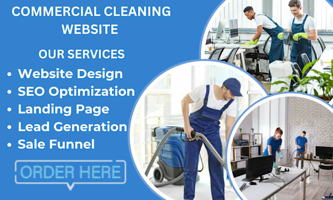 Gig Preview - Design commercial cleaning resident cleaning janitorial window cleaning website