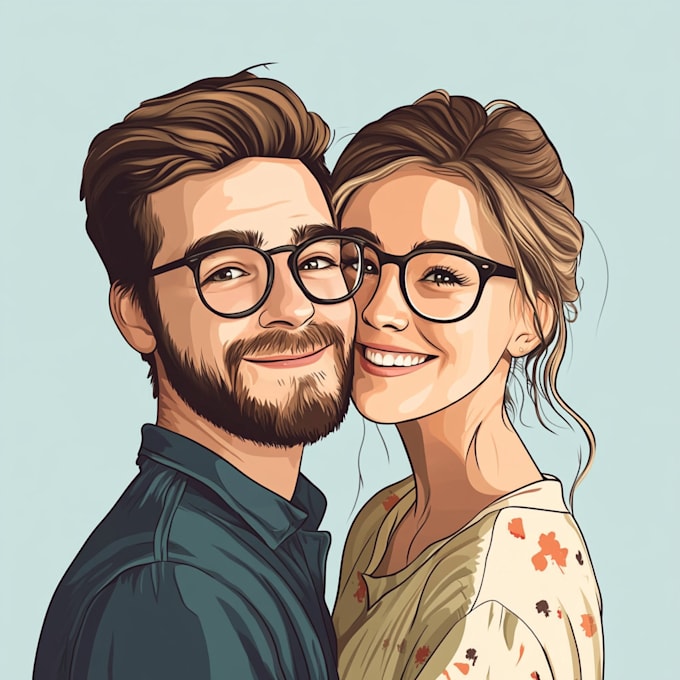 Gig Preview - Draw disney family couple cartoon portrait