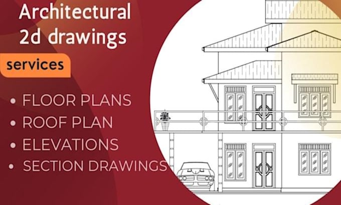 Gig Preview - Do architectural floor plans elevation site plan roof section in auto cad 2d