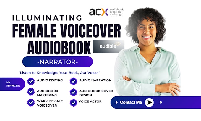 Gig Preview - Record nonfiction audiobook with female voiceover acx audiobook cover audible