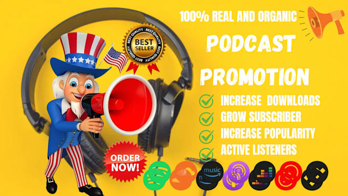 Gig Preview - Do apple podcast promotion spotify marketing to grow your audience