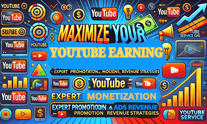 Gig Preview - Maximize your youtube earnings with  expert promotion, monetization, and revenue