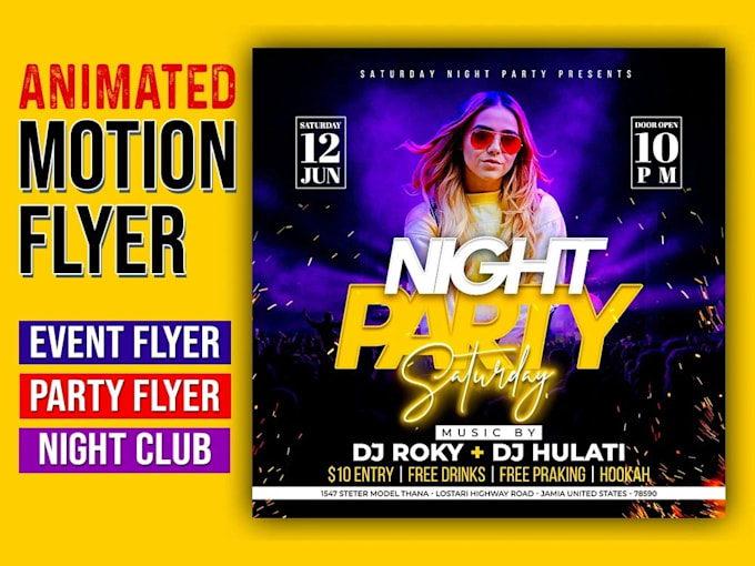 Bestseller - do motion flyer motion graphics design for event flyer party flyre club flyre