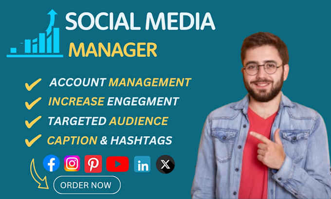 Gig Preview - Be your social media manager for your business