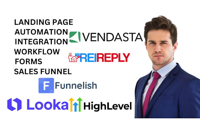 Gig Preview - Setup vandesta workflow rei reply sales funnel automation funnelish landing page