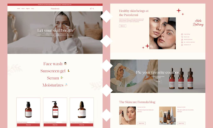 Gig Preview - Design hair extension, shopify, beauty, spa, make up website