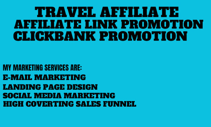 Gig Preview - Boost travel affiliate marketing clickbank sales funnel amazon website