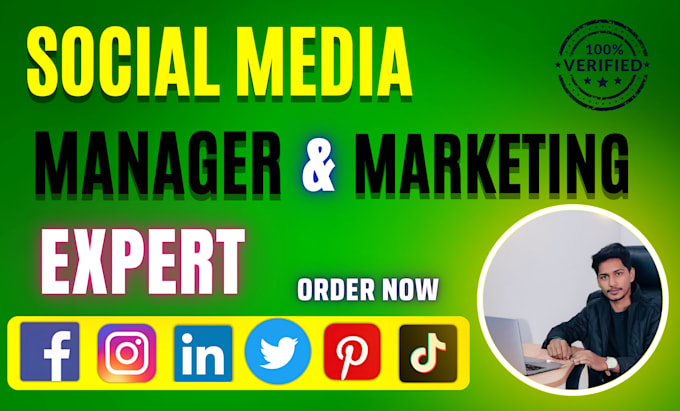 Gig Preview - Be your social media marketing manager expert organic growth