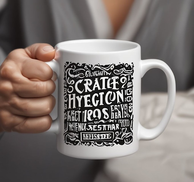 Gig Preview - Create typography design custom typography coffee mug