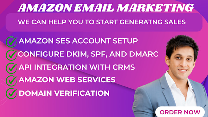 Gig Preview - Setup amazon marketing amazon promotion ses, aws stmp server ec2 email marketing