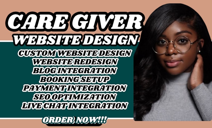 Gig Preview - Caregiver website  landing page health care website website redesign